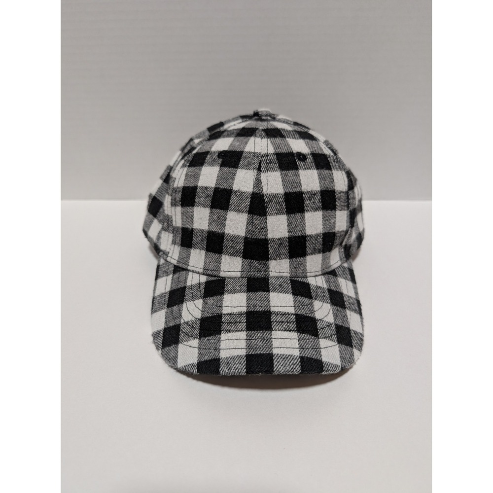 Wuke Black White Buffalo Plaid Baseball‎ Hat Adjustable Checkered Flannel Cap